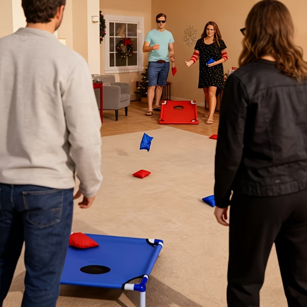 Portable Cornhole Game Set for Outdoor – 2 Boards with 12 Bean Bags & Storage Bag, Blue & Red, for Backyard Beach Tailgate Party Family Fun – Best Outdoor Gift - product image 5