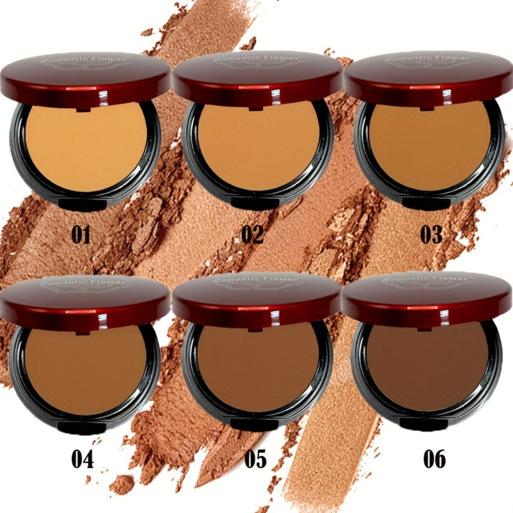 Pressed Powder Foundation Contour Matte Ful1l Coverage Oil Control Waterproof | 6 Shades Light to Dark | Blending Puff Included | 1-Pack & 2-Pack Duo Set Available - product image 4