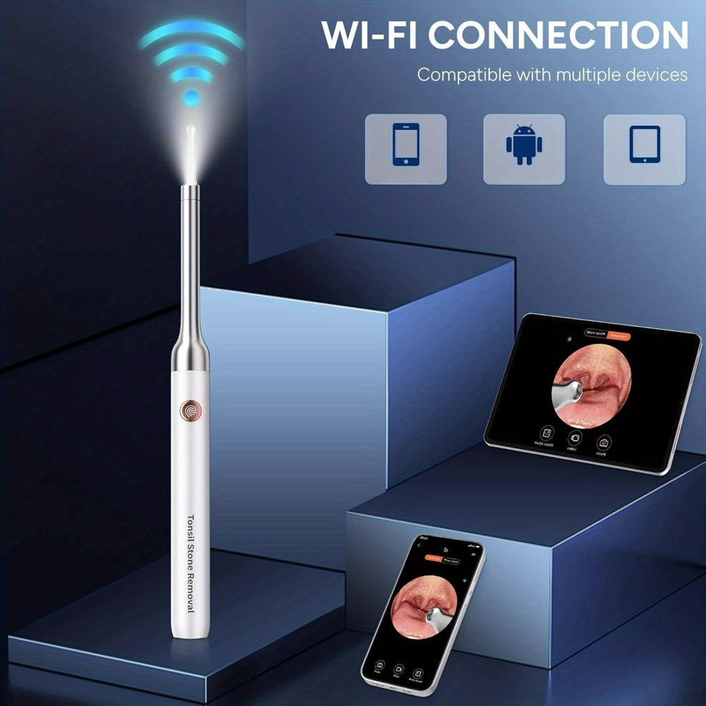 Visual Tonsil Stone Remover with 1080P HD Camera – 6 LED Lights, 5 Stainless Steel Heads, Bad Breath Prevention, iOS & Android Compatible, At-Home Tonsil Care Kit - product image 10