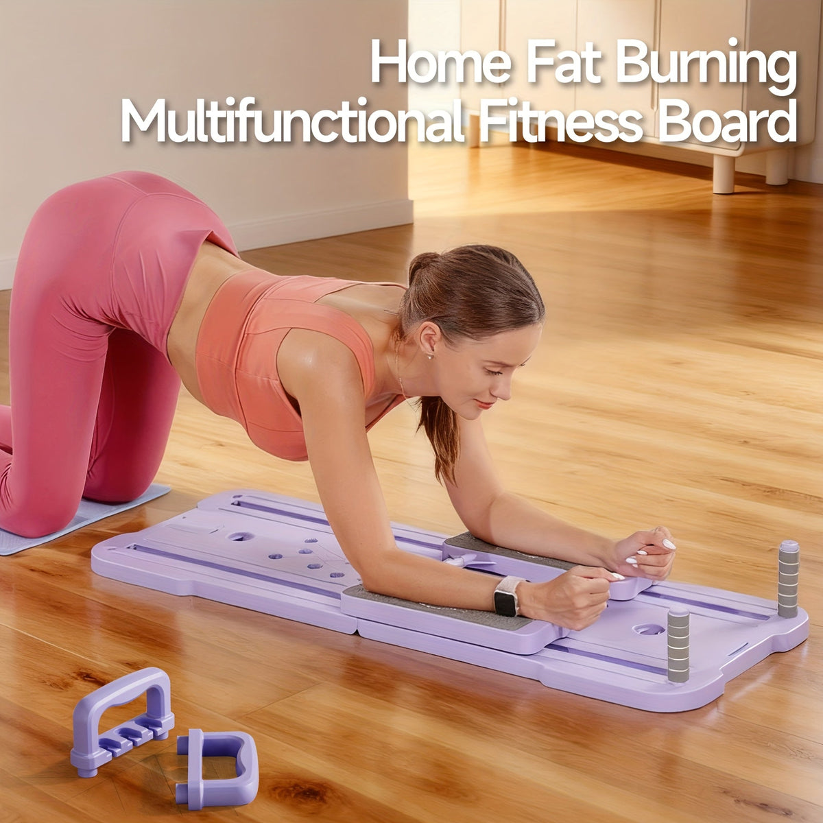 Foldable Ab Wheel & Push-Up Workout Machine for Full Body Core Training, Muscle Toning & Home Gym Fitness | Portable Pilates Reformer Board 9-in-1 - product image 5