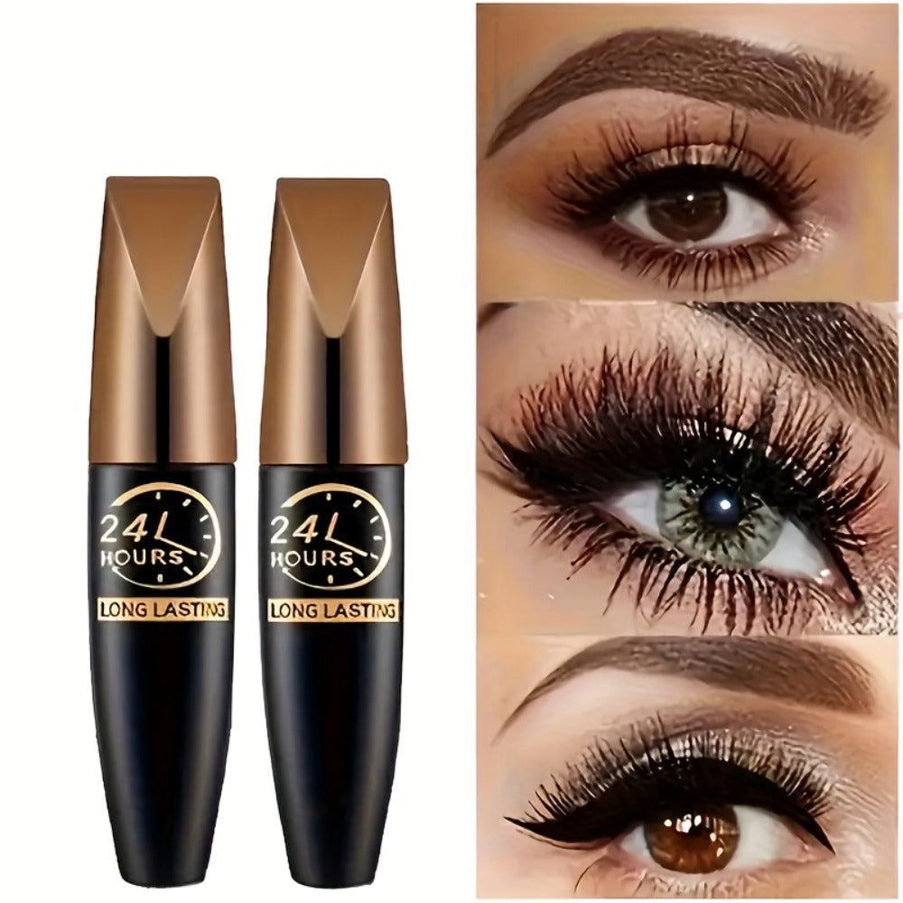 8D Fiber Mascara Set 2 Pcs Volumizing Lengthening Smudge-Proof Waterproof Long-Lasting Lash Extension Enhancer with Eyeliner Pencil Bold Black Eye Makeup Gift for Her - product image 15