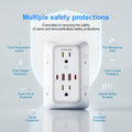 Outlet Splitter Wall Expander 10-in-1 with 6 AC Outlets 2 USB-A 2 USB-C Ports 3-Sided Plug Extender Surge Protector Night Light Compact Space-Saving Design for Home Dorm Apartment  - product image 15