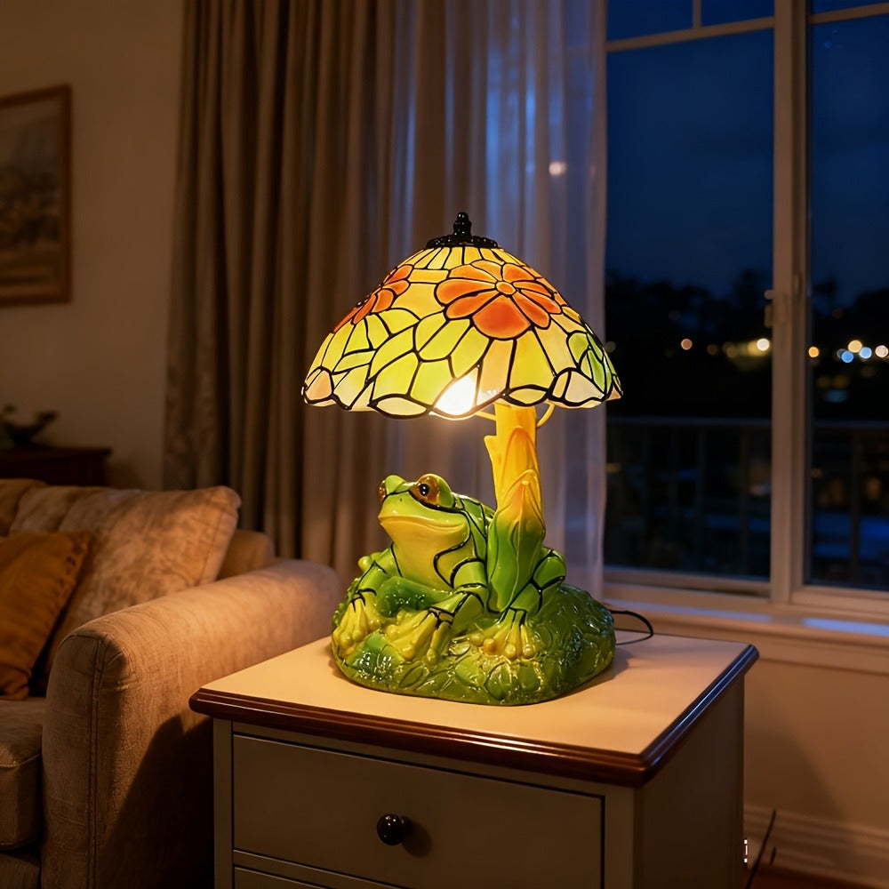 3D Frog Table Lamp Floral Painted Flower Night Light Warm Ambiance Home Decor Bedside Office Desk Study Decor Wedding Birthday Holiday Gift Cute Room Decor - product image 10