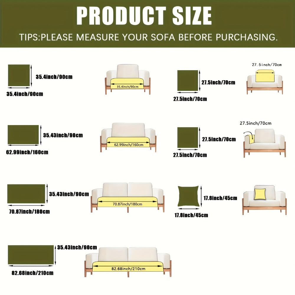Chenille Ribbed Sofa Cover - Pet Friendly Non-Slip Machine Washable Soft Stretch Slipcover for 1-4 Seater Sectional Sofa Living Room Bedroom Office, 9 Colors - product image 2