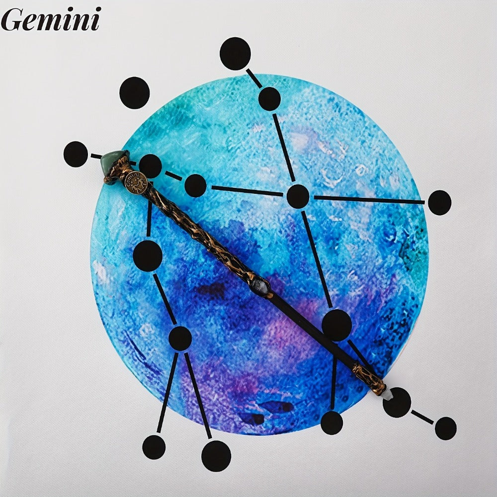 Handmade Astrology Wand All 12 Signs Aries Taurus Gemini Cancer Leo Virgo Libra Scorpio Sagittarius Capricorn Aquarius Pisces Cosplay Party Decor Birthday Gift | Zodiac Crystal Magic Wand with Gift Box
