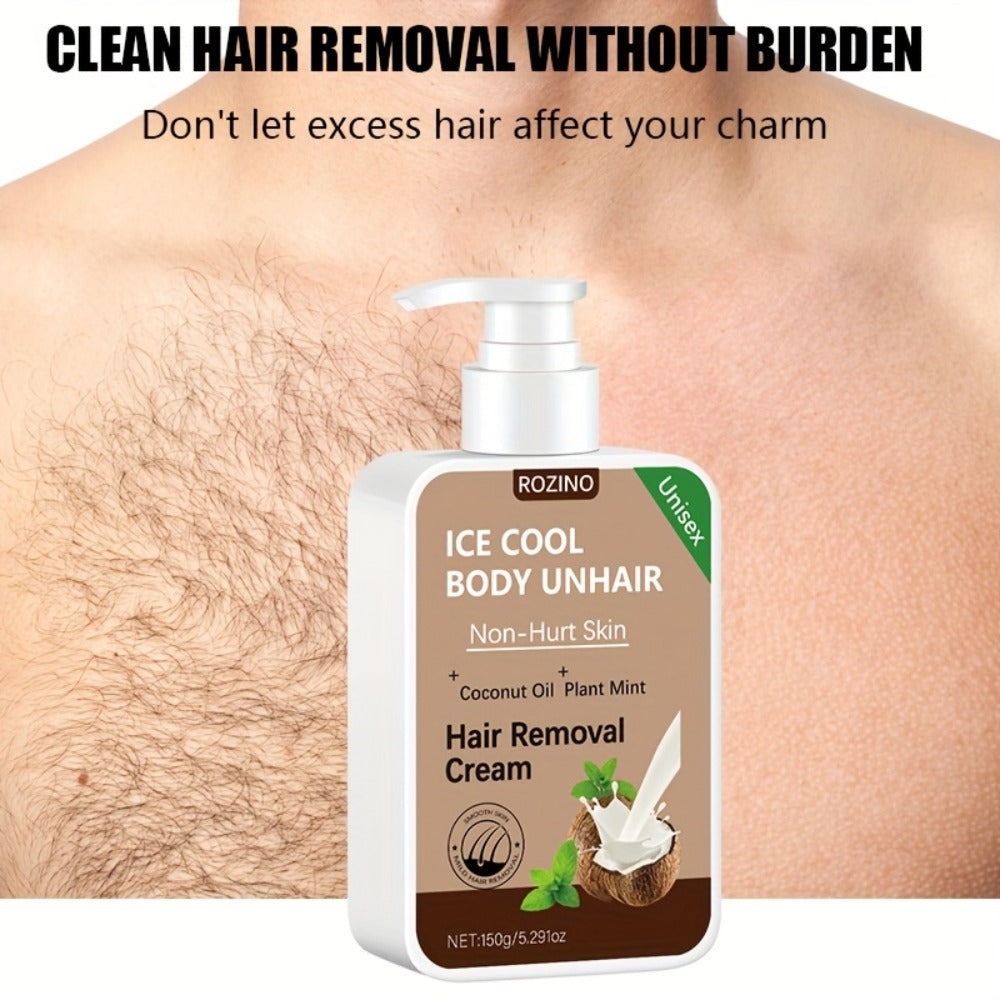 Hair Removal Cream Coconut 150g Painless Semi-Permanent Depilatory – Gentle Non-Irritating Formula for Face Lip Underarm Legs Arms & Bikini Area, Up to 6 Month Smooth Skin Results  - product image 7