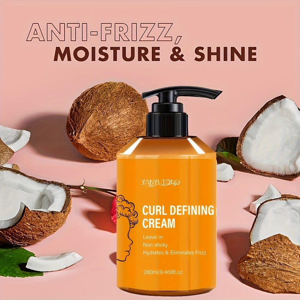 Moroccan Argan Oil Curl Defining Cream 280ml — Moisturizing Frizz Control Curl Definer for Wavy Coily & Permed Hair, Long-Lasting Volume, Glycerin Formula, No Crunch, Women & Men - product image 6