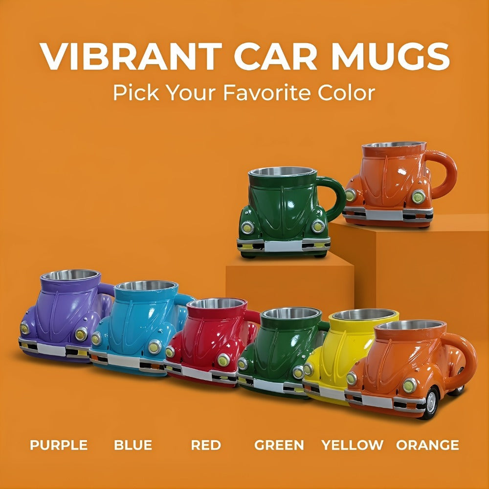Sports Car Shape Coffee Mug – Fun Novelty Car Shaped Drinking Cup Large Capacity – Unique Tea Cup for Office & Home Decor – Cool Birthday & Christmas Gift for Car Lovers – 6 Colors - product image