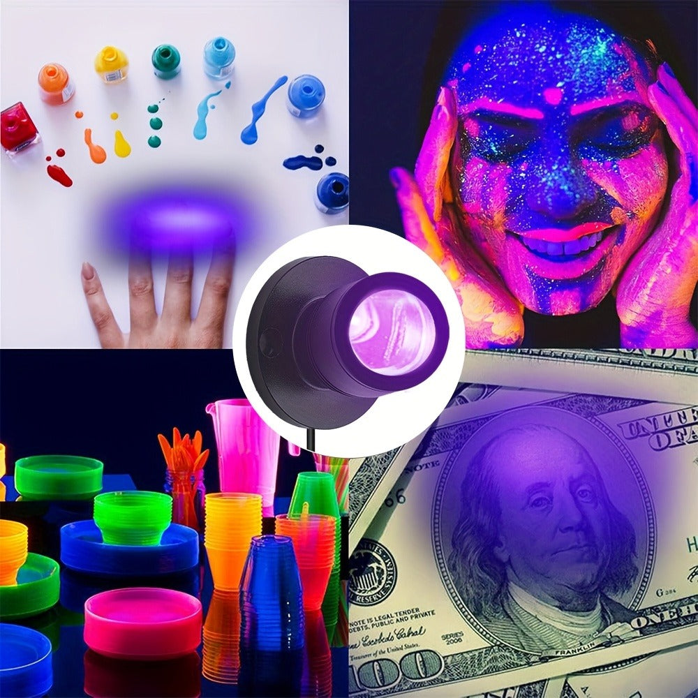 LED UV Blacklight USB Powered Mini Spotlight – Glow Party, Tapestry & UV Reactive Decoration with On/Off Switch - product image 5