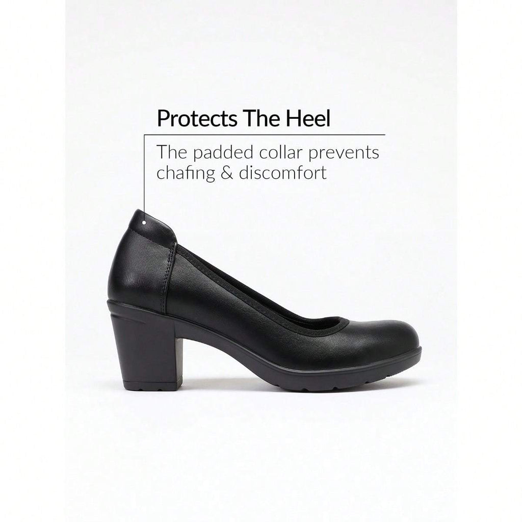 Women's Block Heel Pumps Work Shoes Office Lady Round Toe High Heels Dress Shoes, Women Shoes - product image 14