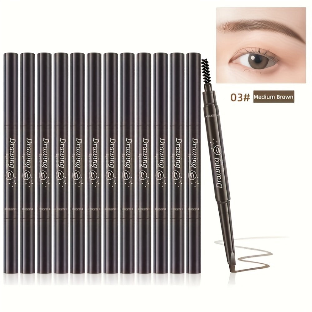 Microblading Brow Pencil 12-Pack Double-Hea1ded Automatic Waterproof Eyebrow Pencil with Spoolie Brush | Hair-Stroke Precision Tip | 4 Shades | Long-Lasting Natural Brow - product image 7