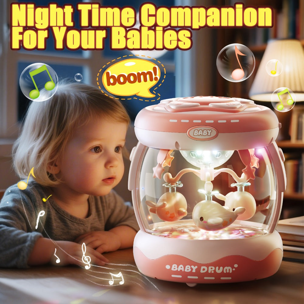 Baby Rotating Projector Music Toy 3 Months+ | Interactive Animal Sounds & Lights, Multi-Functional Sensory Learning Toy for Infants, Party Music & Motor Skills Development Gift for Boys & Girls