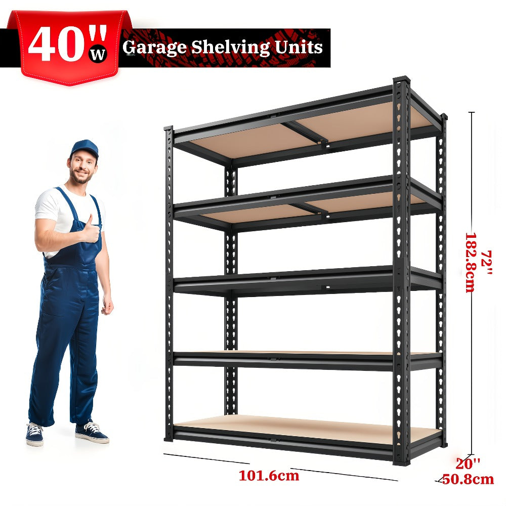 Heavy Duty Garage Shelving Unit 5-Tier Metal Storage Shelf – 2000/2500 LBS Capacity Adjustable Steel Shelves for Garage, Basement & Warehouse | 60"/72" H Utility Rack for Kitchen,  - product image 4
