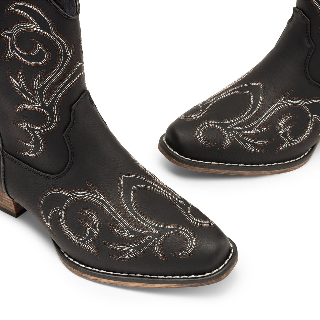 Women Cowboy Boots Ankle Boots Vintage Embroidered Geometric Pattern High-Top Cowboy Boots Western Retro Boot Comfortable Square Toe Elegant Classic Cool Brand - product image 22