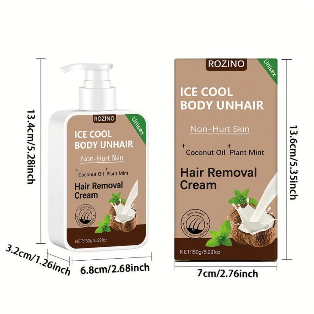 Hair Removal Cream Coconut 150g Painless Semi-Permanent Depilatory – Gentle Non-Irritating Formula for Face Lip Underarm Legs Arms & Bikini Area, Up to 6 Month Smooth Skin Results  - product image 15