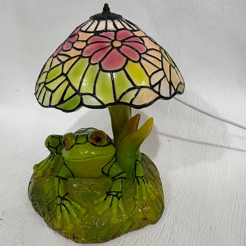 3D Frog Table Lamp Floral Painted Flower Night Light Warm Ambiance Home Decor Bedside Office Desk Study Decor Wedding Birthday Holiday Gift Cute Room Decor - product image 14