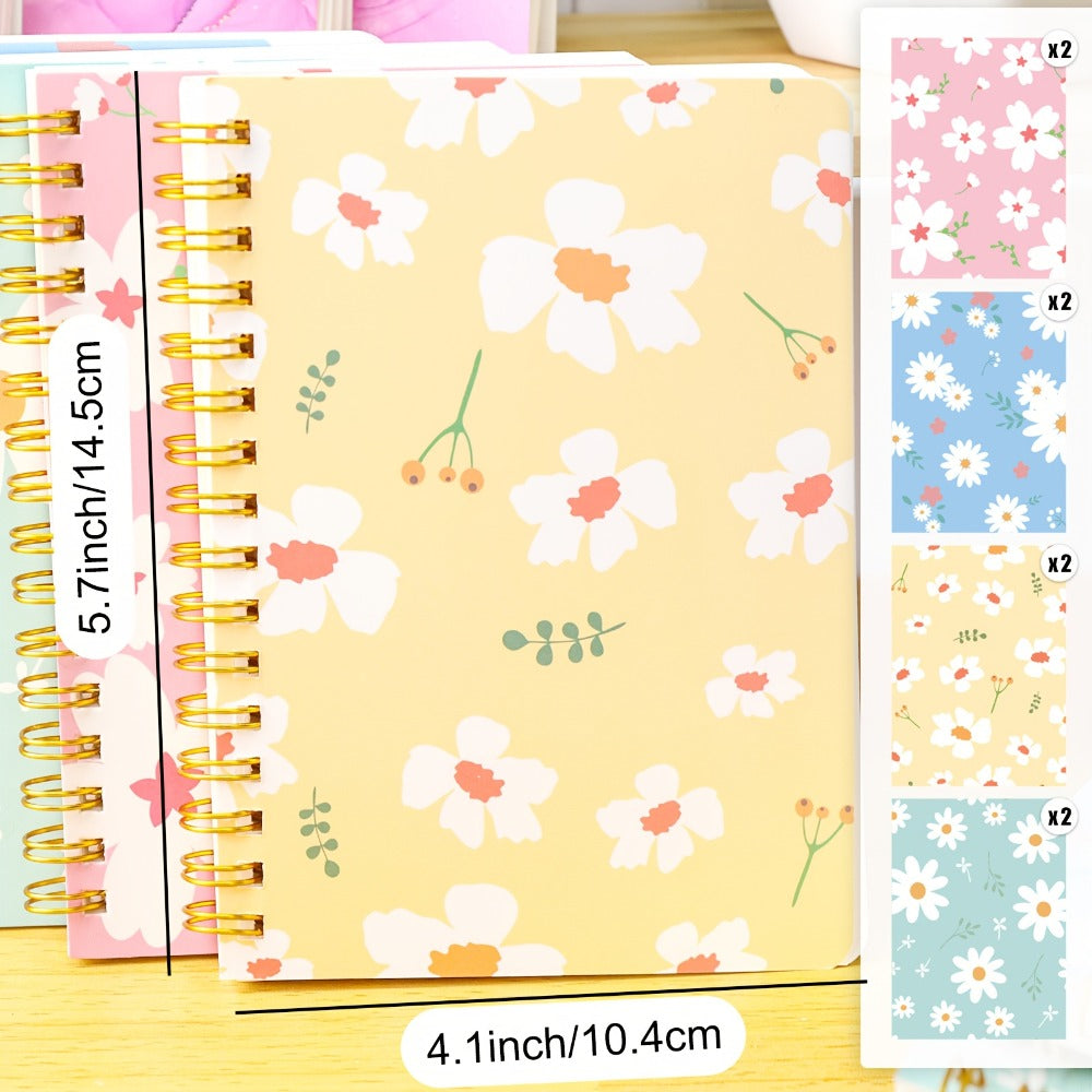 A6 Spiral Notebooks 8 Pack - Floral Design College Ruled Journals with Tear-Off Pages | Portable Memo Pads for Students & Office | Gift Set - product image 3