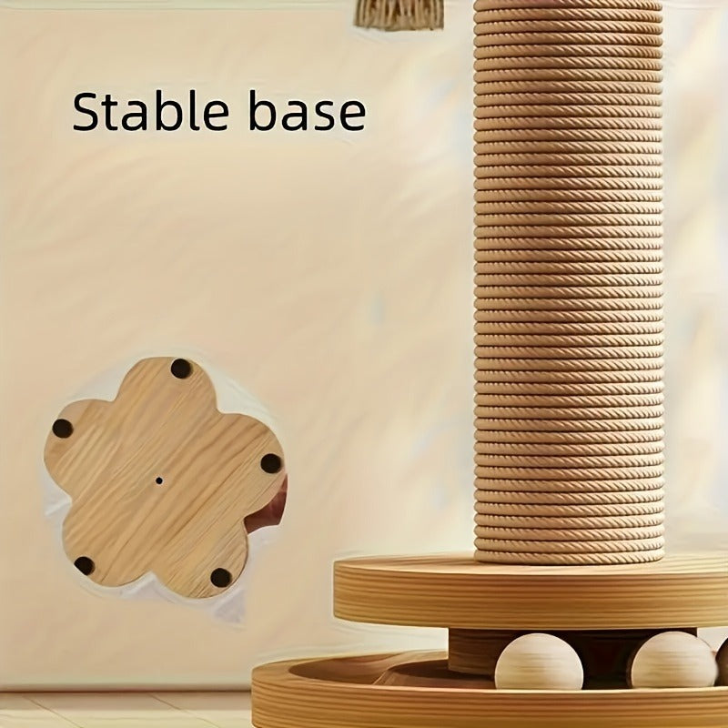 Cat Scratching Post Sisal Vertical Scratcher | Solid Wood Base, Wear-Resistant Rope, Multiple Styles: Standard, Mushroom & Dolphin Shapes, Sizes S/M/L, Cat - product image 16