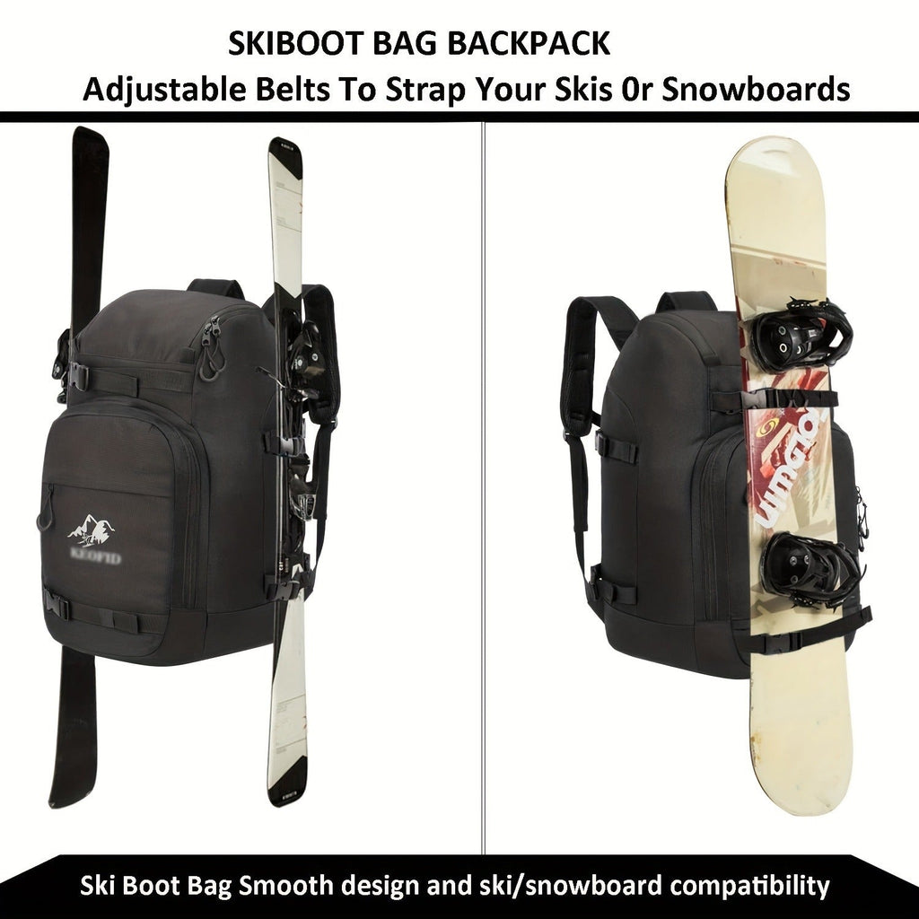 Ski Boot Bag Snowboard Backpack 40-50L Large Capacity Snow Gear Bag for Skiing Helmet Goggles Gloves Snowboard Accessories Winter Sports Equipment Bag Black - product image 10