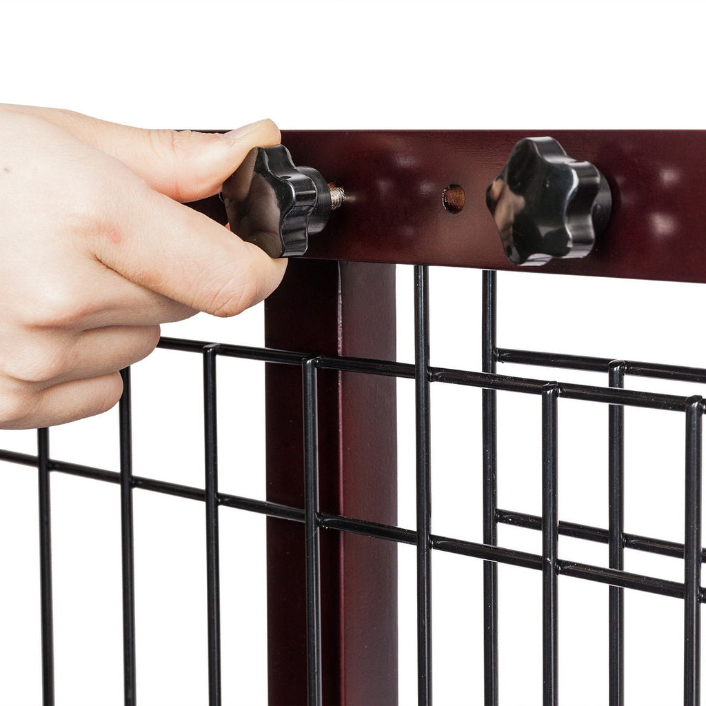Freestanding Pet Gate for Dogs & Cats | Solid Wood Dog Gate for House, Adjustable 40" to 71" Wide, Indoor Dog Fence for Doorways Stairs Hallways, No-Drill - product image 16