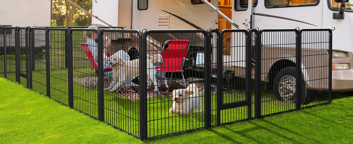 8 & 16 Panel Pet Exercise Pen for Large Medium Small Dogs, Carry-along Indoor Outdoor Puppy Pen for Yard Garden Camping RV, 24"/32"/40" Panel Height – Dog - product image 18