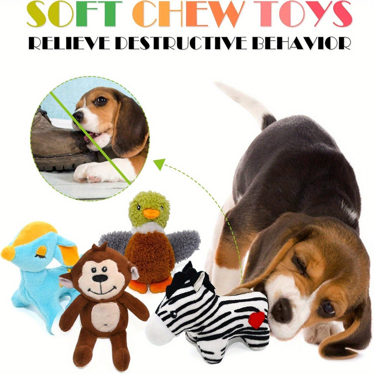 Soft Chew Toys for Small to Medium Dogs, Cute Teething Toys Set with Squeaker, Interactive Dog Toy Bundle | Dog Squeaky Toys 12 Pack Stuffed Animal Plush Puppy - product image 5