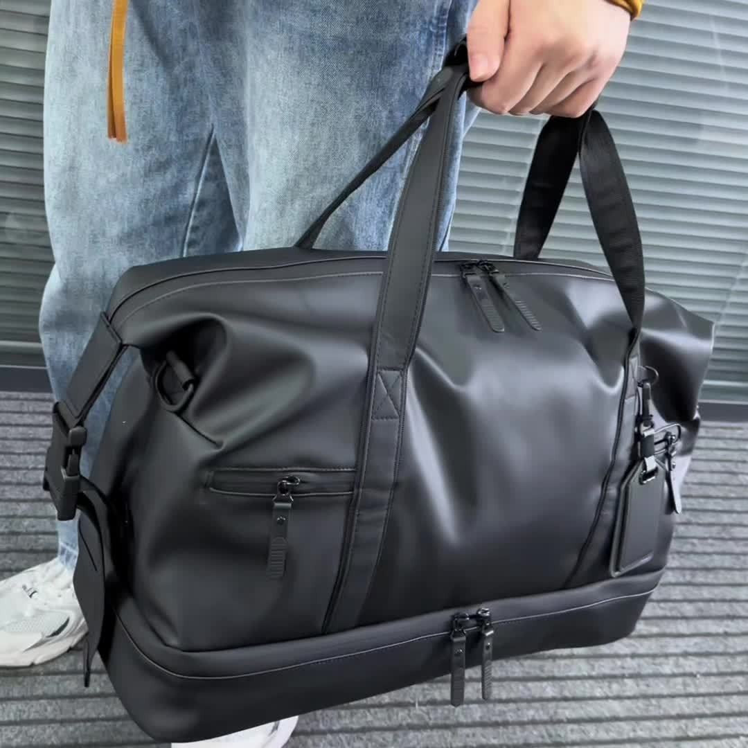 Lightweight Weekender Travel Bag for Workout, Daily Use, Carry-On & Overnight Trips, Available in Black, Blue & Gray – Gym Duffel Bag PU Collapsible Sports - product image 14