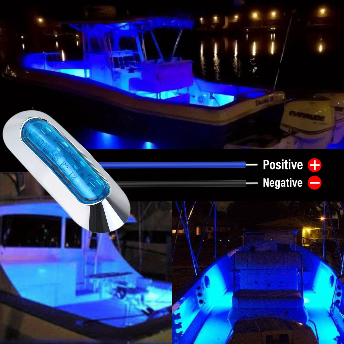 Marine LED Navigation Lights Set of 20 – Low Frequency, No Battery Required, Multi-Color Options – Stern Circular Deck & Onboard Boat Lights for Yachts & Boats