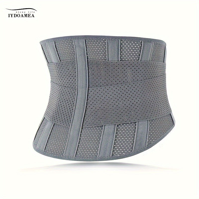 Breathable Back Brace Air Mesh with 4 Steel Plates & 2 Spring Stays – Anti-Skid Adjustable Lumbar Support Belt for Work, Men Women, S – XXL in 3 Colors