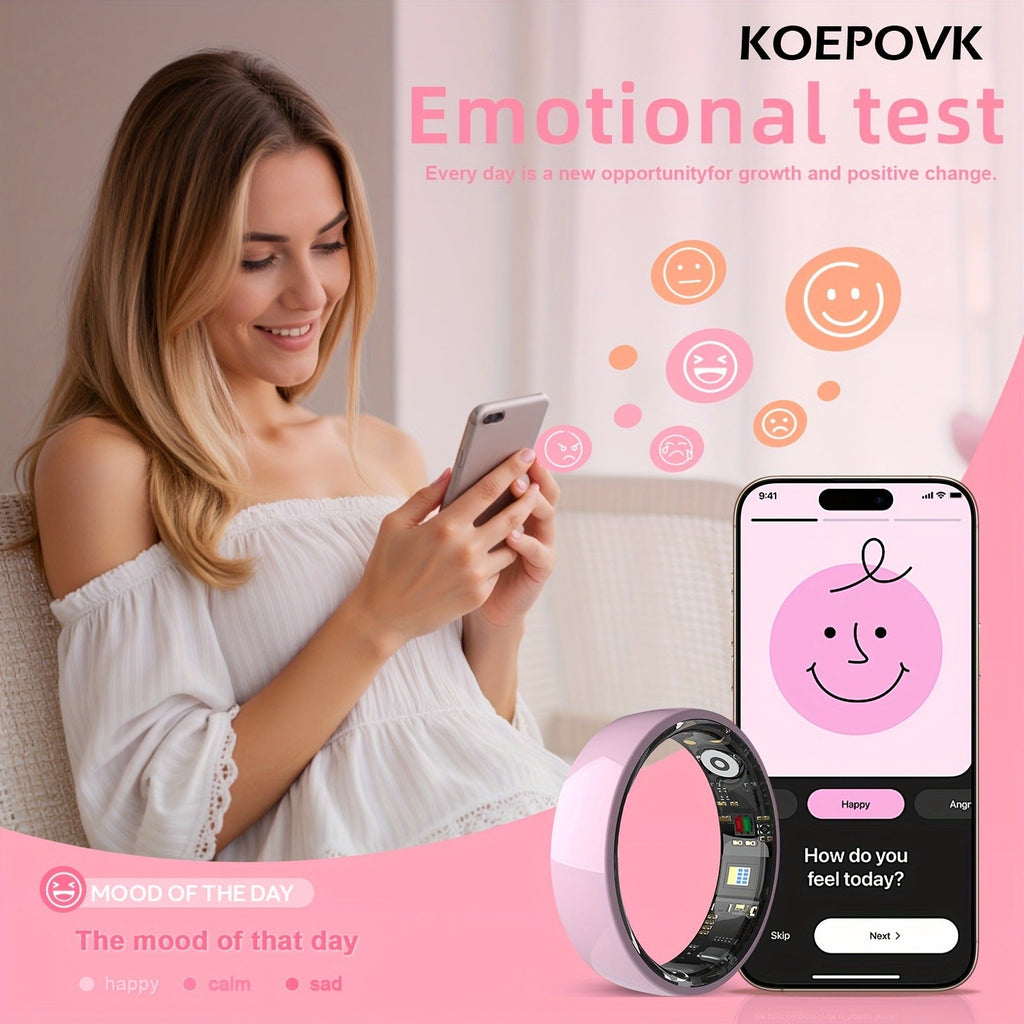 Fitness Tracker Smart Ring | Men & Women Sizes 7 | IP68 Waterproof, Sleep & Step Monitor, Crystal Charging Case, Stainless Steel | 13 - product image 29