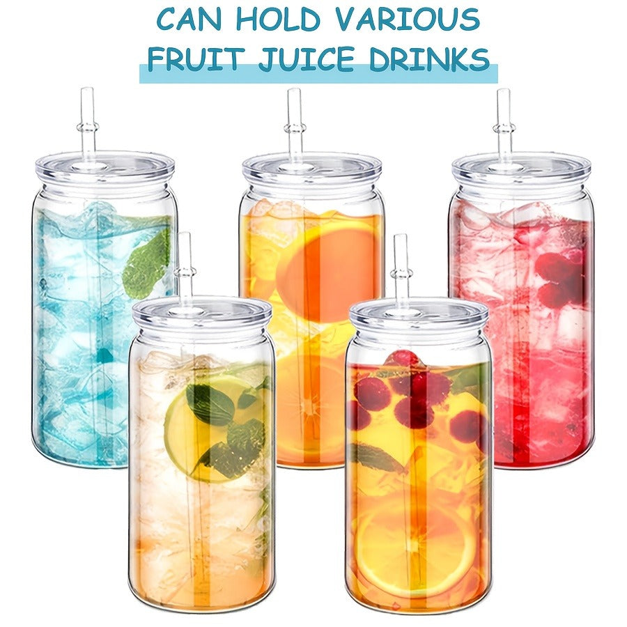 16oz Plastic Cups with Lids and Straws Bulk 25pcs Set Clear Flat Bottom Tumbler Single or Double Wall for Iced Coffee Boba Water Juice Party Favors Christmas - product image 11