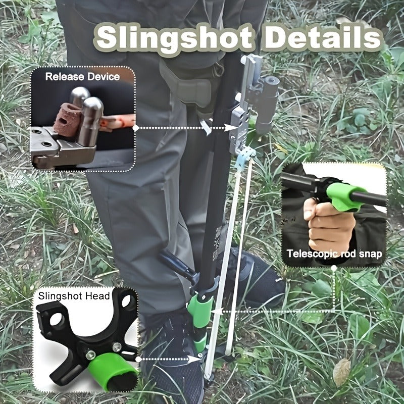 Telescopic Tactical Slingshot | Adjustable Length for Hunting Fishing Outdoor | Heavy-Duty Metal Long Pole Hunting Slingshot with Shoulder Stock for Adults - product image 9