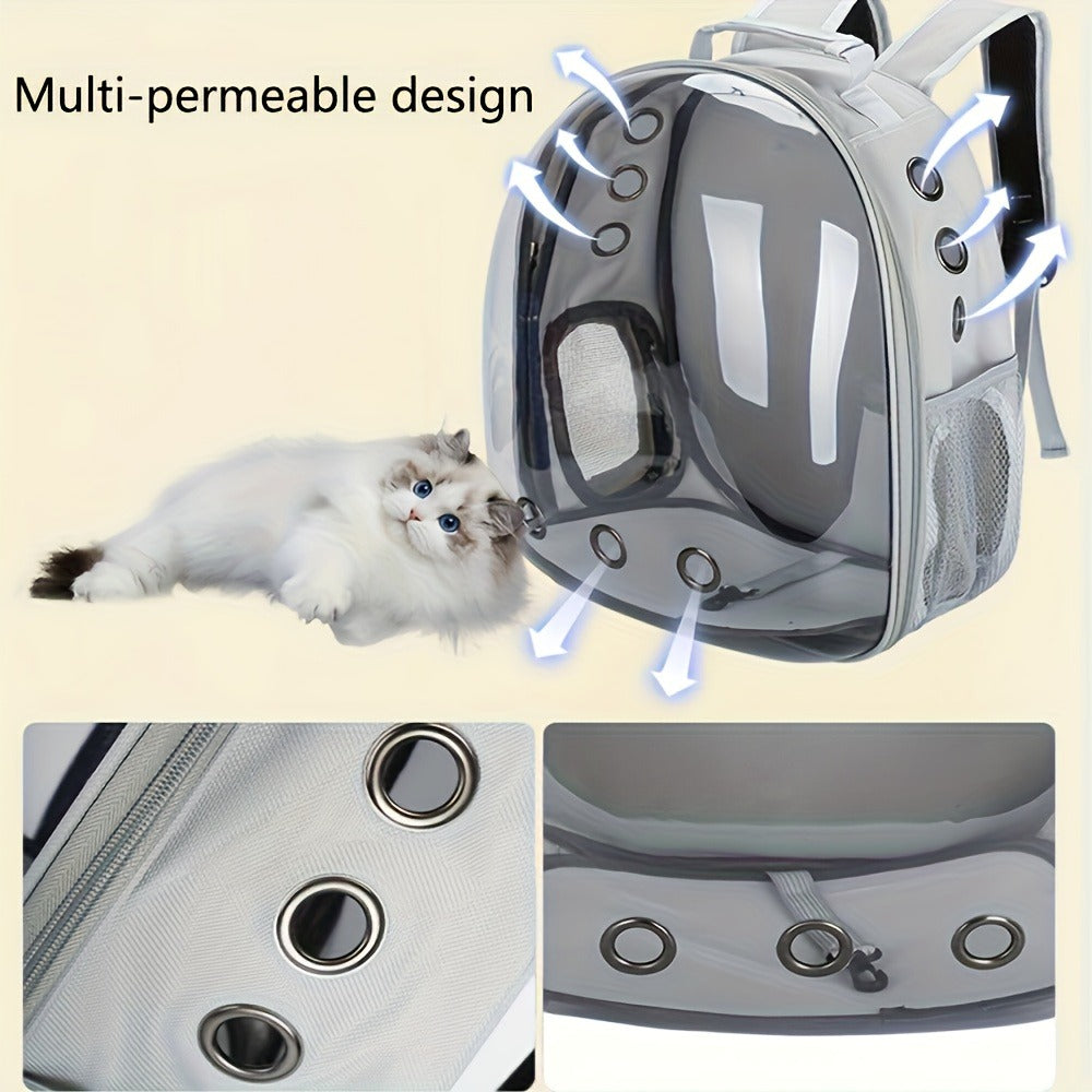 Carry-along Double Shoulder Bag with Bubble Window, Breathable Featherlight Travel Backpack for Pets, Hands-Free Cat Carrier Bag, Black | Space Capsule Pet - product image 8