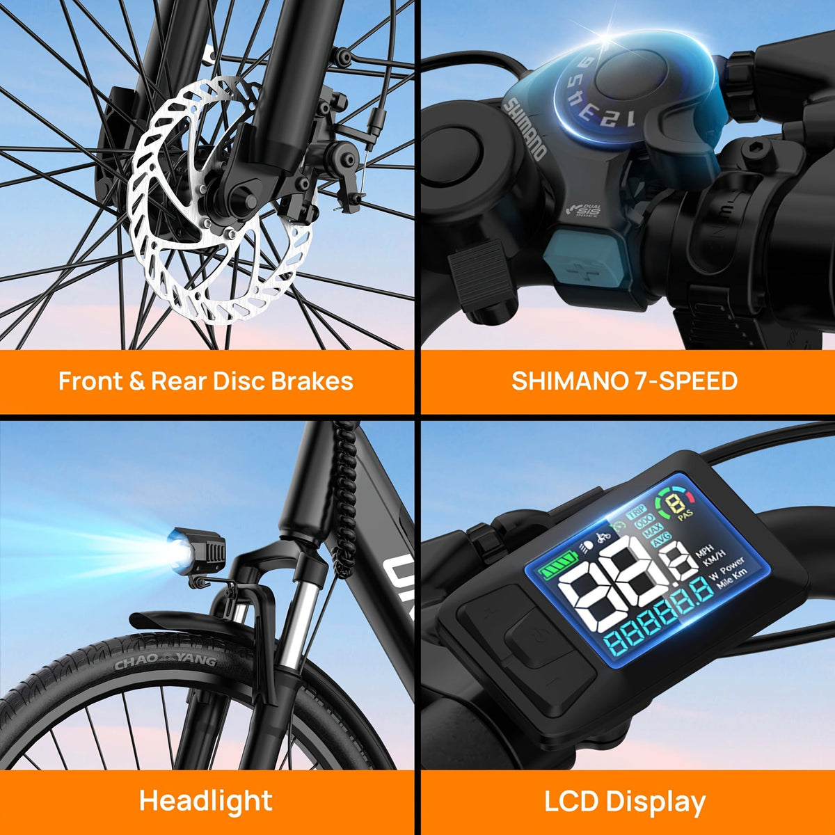 350W Motor, 48V 10.4Ah Battery, 60-Mile Range, Dual Shock Absorbers & LCD Display – Electric Mountain Bike 26" - product image 7