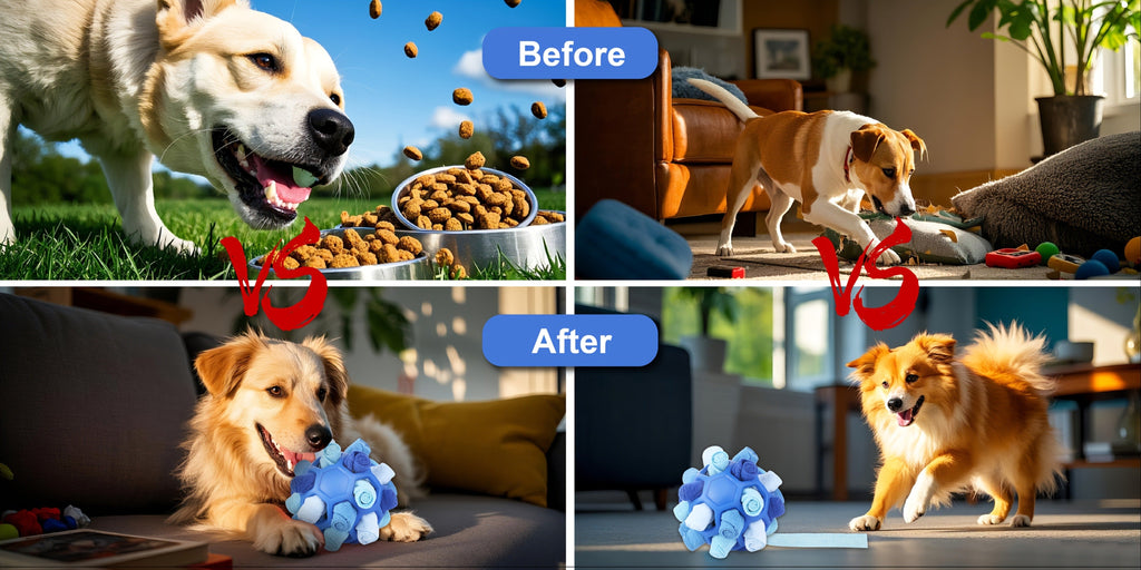 Snuffle Ball Dog Toy | Interactive Foraging Treat Dispenser & Slow Feeder Puzzle Toy for Small Medium Large Dogs, Snuffle Mat Ball for Mental Stimulation - product image 13