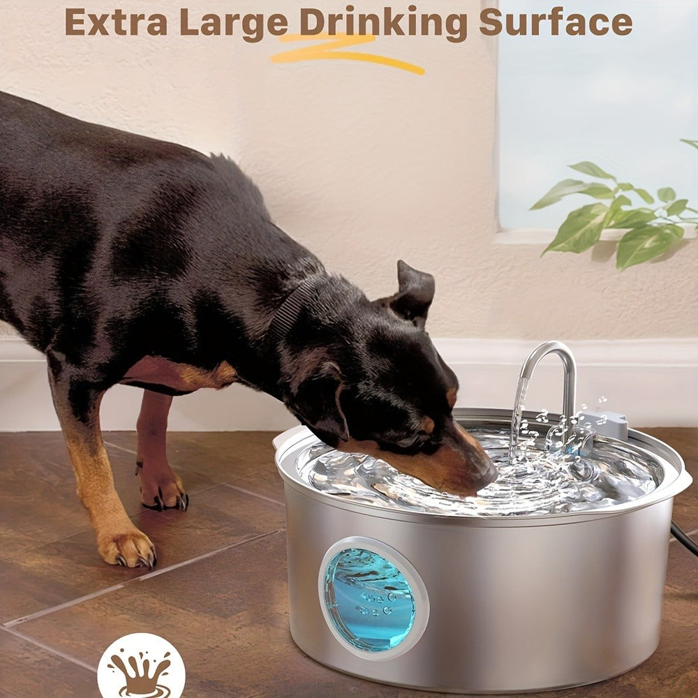 Stainless Steel Pet Water Fountain 1.85 Gal | Smart 304 SS Large Capacity Cat Dog Automatic Water Dispenser, Silent Pump, Filter Chip, Water Level Window - product image 9
