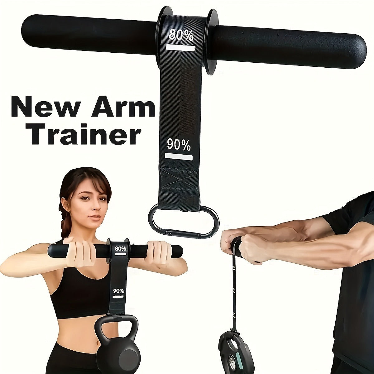 Arm Strength Trainer U-Shaped Spring Resistance Bar – Carry-along Home Gym Chest Expander & Forearm Strengthener with 2-Level Adjustable Resistance Bands - product image 13