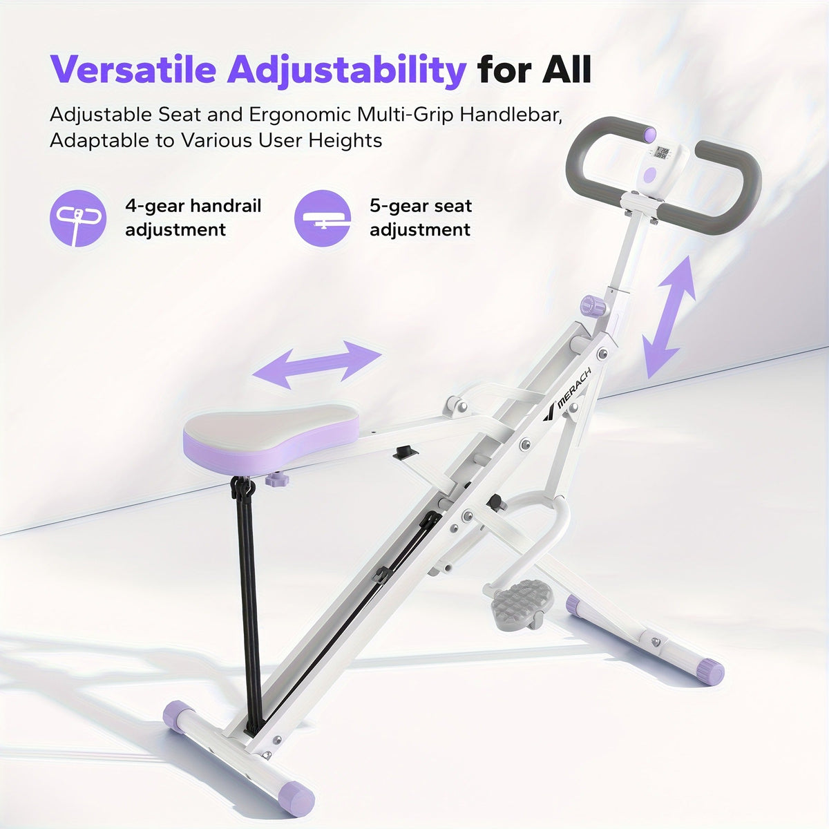 Collapsible Glute Trainer with LCD Display, 3 Resistance Bands, 350 lbs Capacity, Home Gym Leg & Back Workout – Rowing Machine 2-in-1 Squat & Row - product image 11
