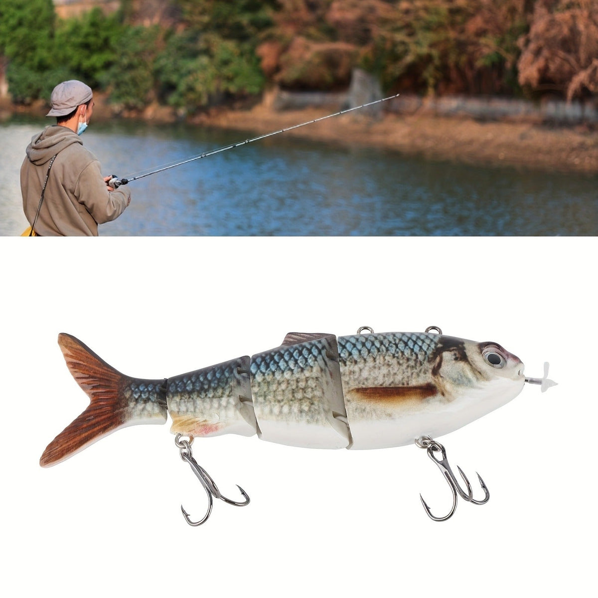 Multi-Jointed Wobbler Swimming Fishing Bait, Realistic Robot Fish Lure for Bass Pike Perch, Ice Fishing & Winter Fishing Gift for Men – Electric Robotic - product image 11