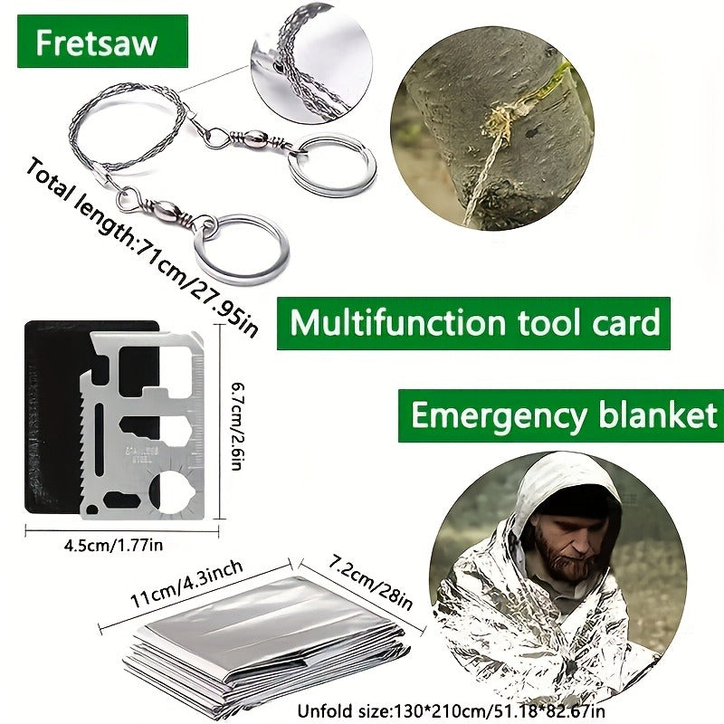 Tactical Survival Kit Multi-Tool Box | Emergency Outdoor Gear with Magnesium Fire Starter, Flint & First Aid Supplies for Camping, Hiking, Hunting & SOS - product image 9