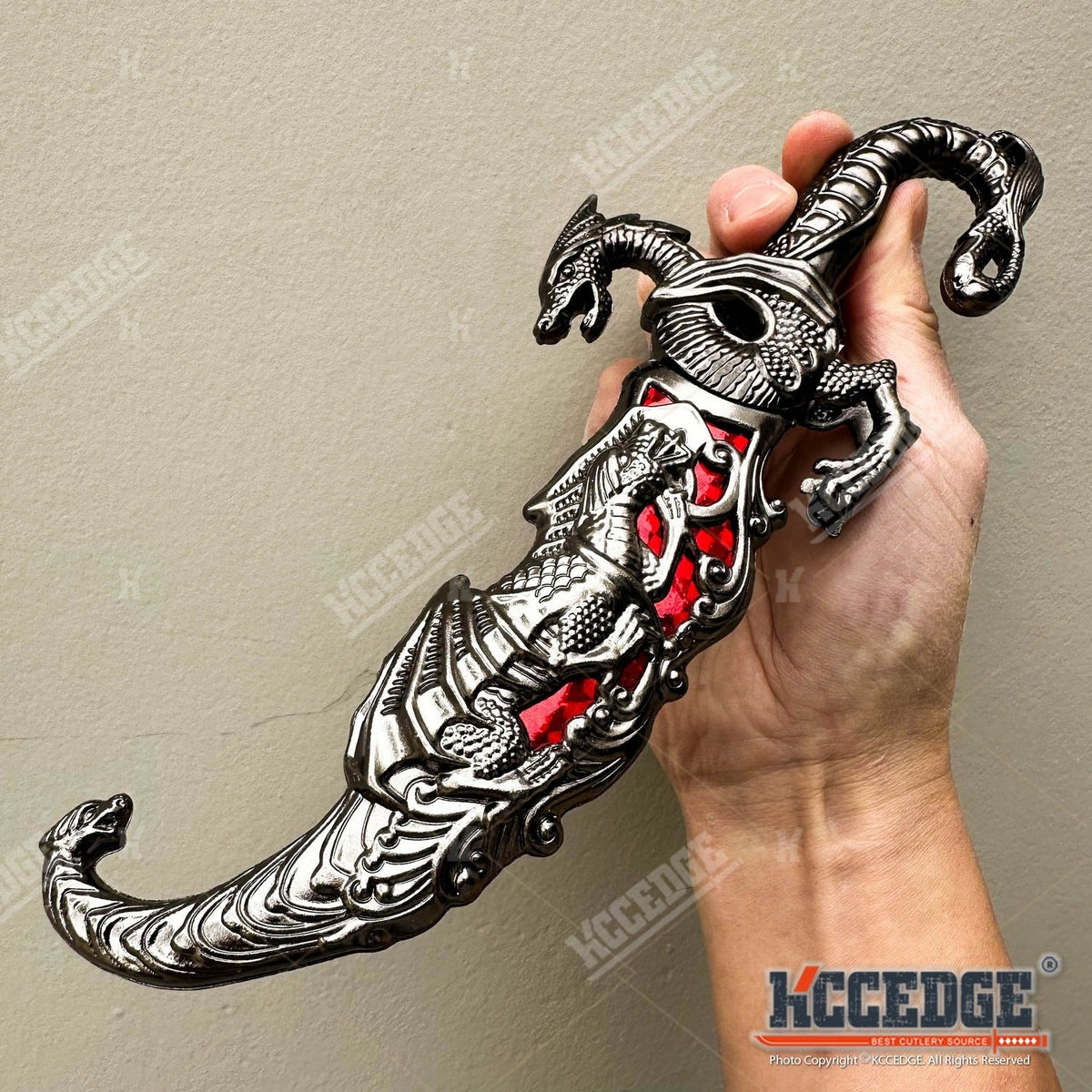 9" Dragon Cosplay Collectible Dagger, 440 Stainless Steel, Historical Replica for Display & Medieval Fair Props – Medieval Fantasy Fixed Blade Knife with - product image 10