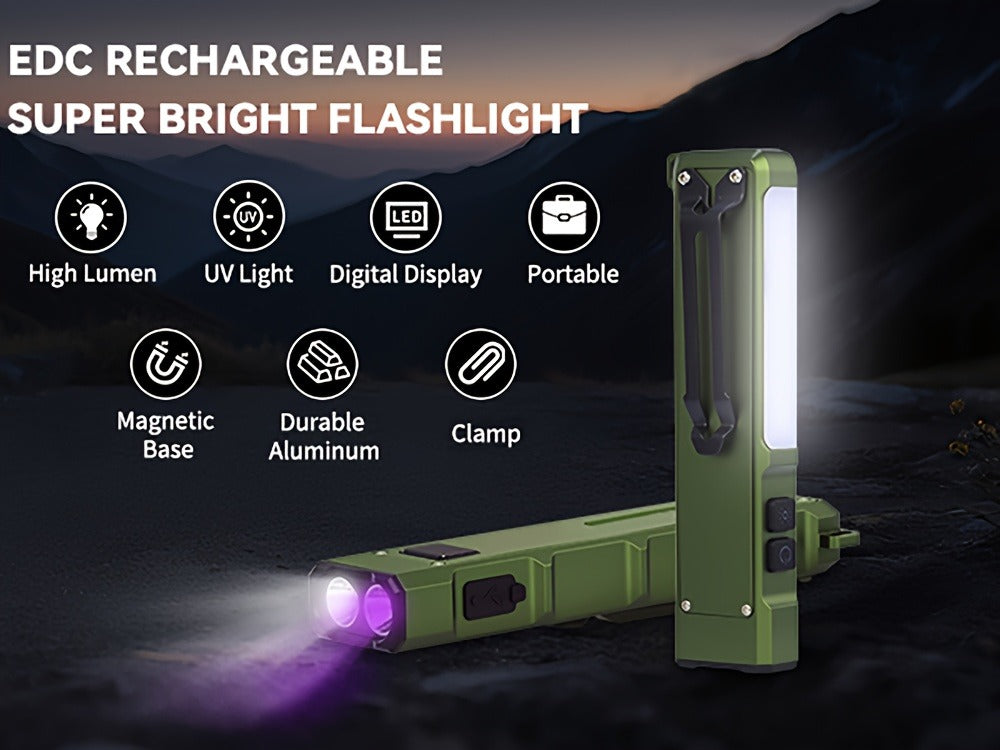 Magnetic LED Flashlight 9 Modes UV Side Light Digital Display 1500mAh Rechargeable Aluminum Torch for Home Emergency Camping - product image 10