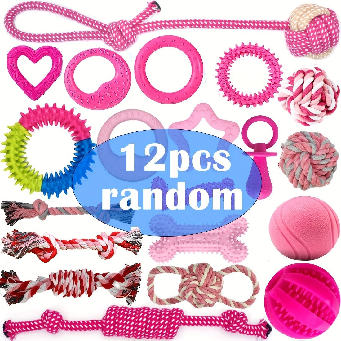 Puppy Teething Chew Toys Pink Bundle 5 or 8 Pack Soft Dog Toothbrush Toy & Interactive Chew Balls for Small Dogs – Cute Puppy Toy Set for Teething Relief - product image 6