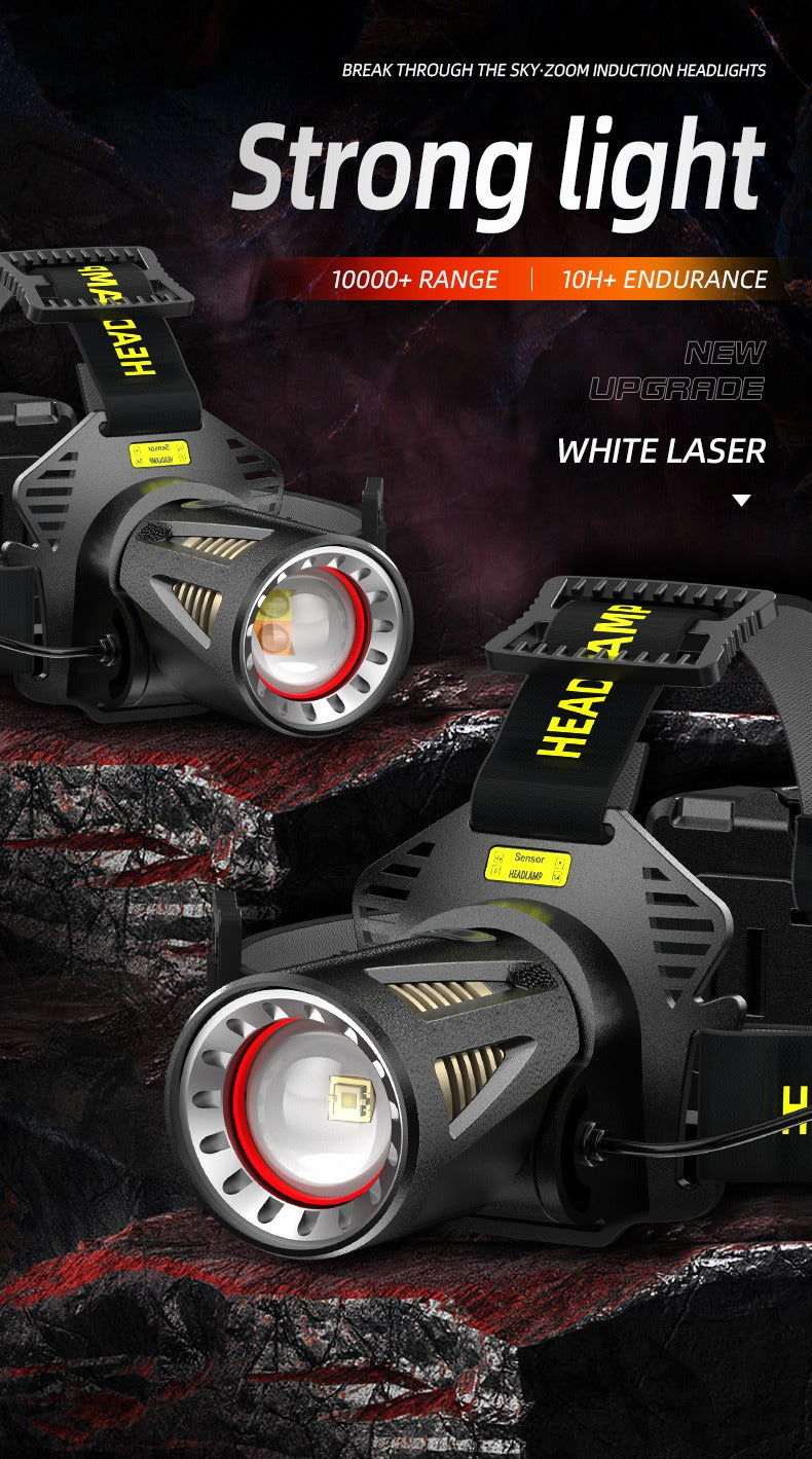 XHP360 Rechargeable Headlamp 3 Modes Sensor 90° Tilt Power Bank Type-C 3x18650 Zoomable Head Torch for Fishing Camping Hiking - product image 12