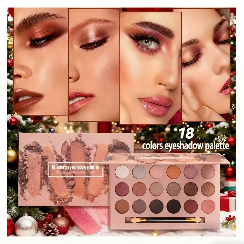 18-Color Eyeshadow Makeup Kit for Teens & Beginners — All-in-One Bundle with Lip Gloss & Brush, Complete Starter Beauty Set, Gift for Girls Women Makeup Lovers, All Skin Tones - product image 2