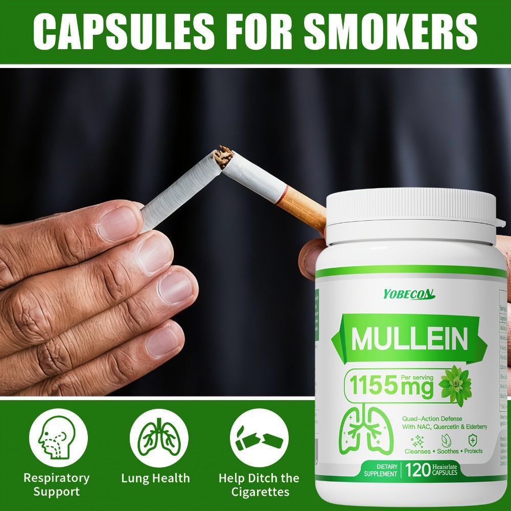 Lung Cleanse Capsules 120 Count with Mullein & NAC for Respiratory Support, Airway & Breathing Comfort, Immune Health, Seasonal & Year-Round Supplement for Adults - product image 6