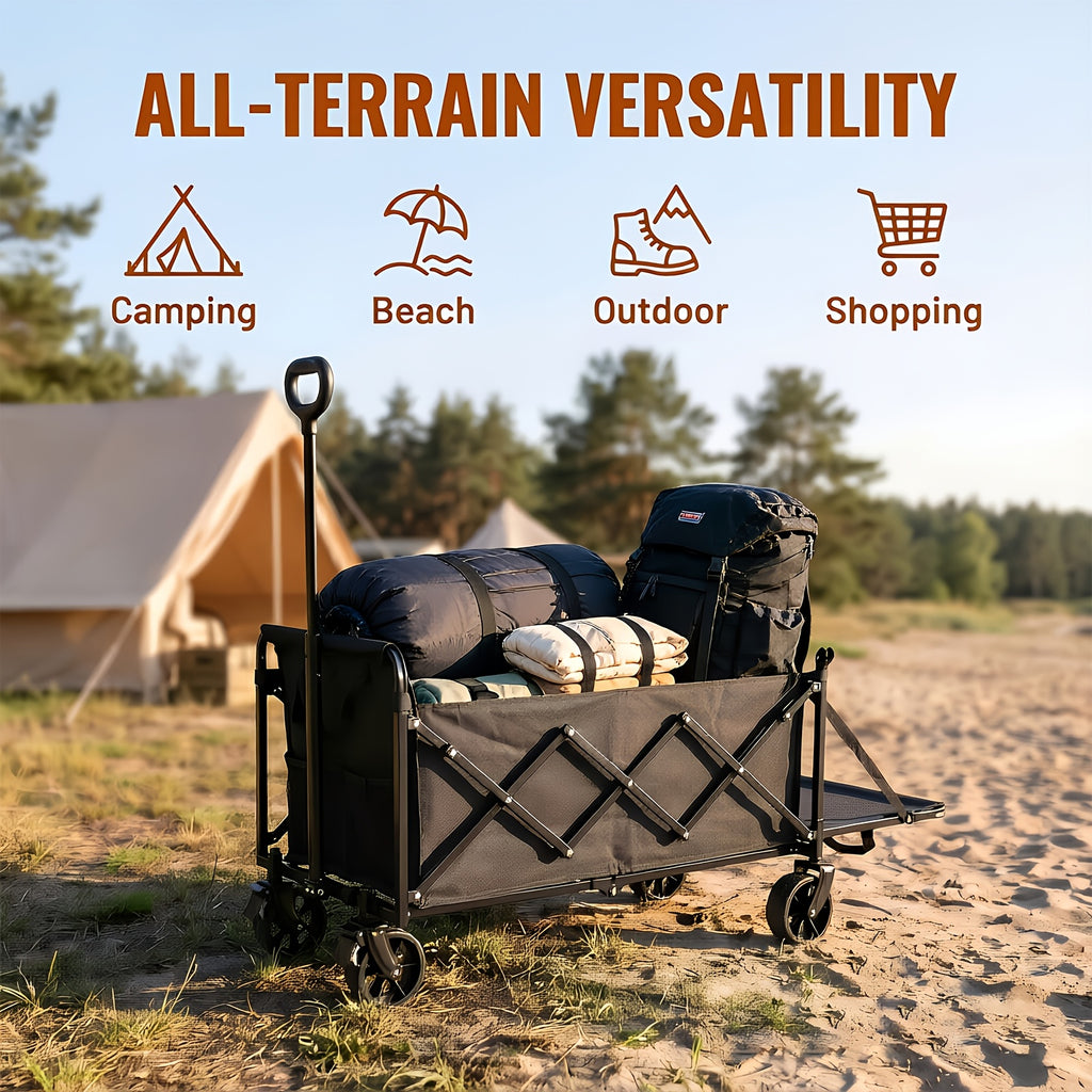 360/ 520/580/600 Lbs Collapsible Wagon Cart with Wheels Foldable - Folding Utility Heavy Duty Wagons Carts for Grocery Sports Garden Shopping Camping - product image 9