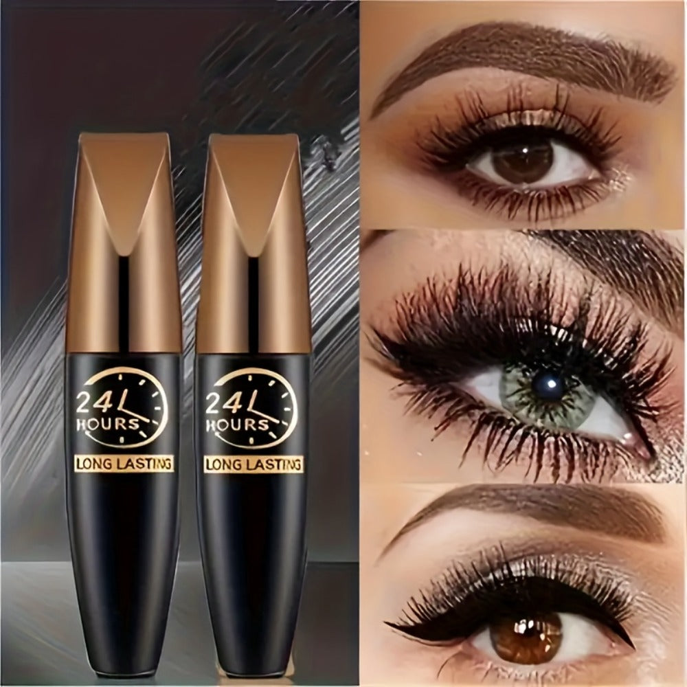 8D Fiber Mascara Set 2 Pcs Volumizing Lengthening Smudge-Proof Waterproof Long-Lasting Lash Extension Enhancer with Eyeliner Pencil Bold Black Eye Makeup Gift for Her - product image 13