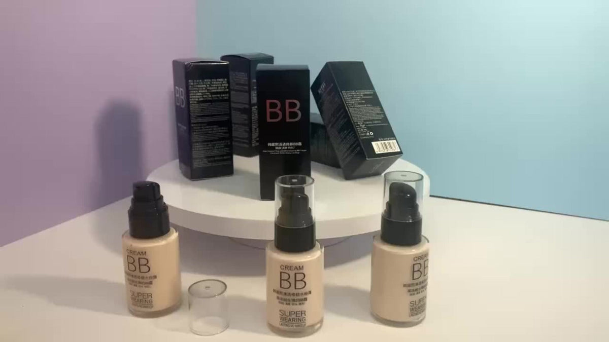 Moisturizing BB Cream Liquid Foundation Set 2-Piece with Makeup Sponge — Flawless Long-Lasting Medium Coverage Skin-Isolating Concealer for All Skin Types Women Natural & Light Bei - product image 11