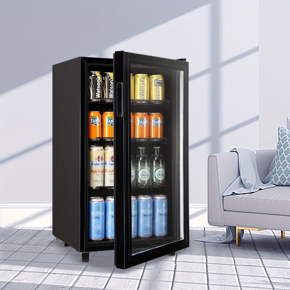 Beverage Refrigerator with Glass Door – Mini Fridge 2.0/3.5/4.0 Cu Ft, LED Lights, Adjustable Shelves, R600a Cooling for Beer, Wine & Drinks, Home, Office & Bar - product image